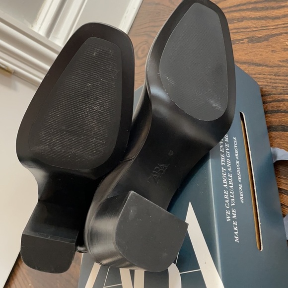 Zara black heel stretch boots NWT size 41 / 10 - Picture 5 of 5